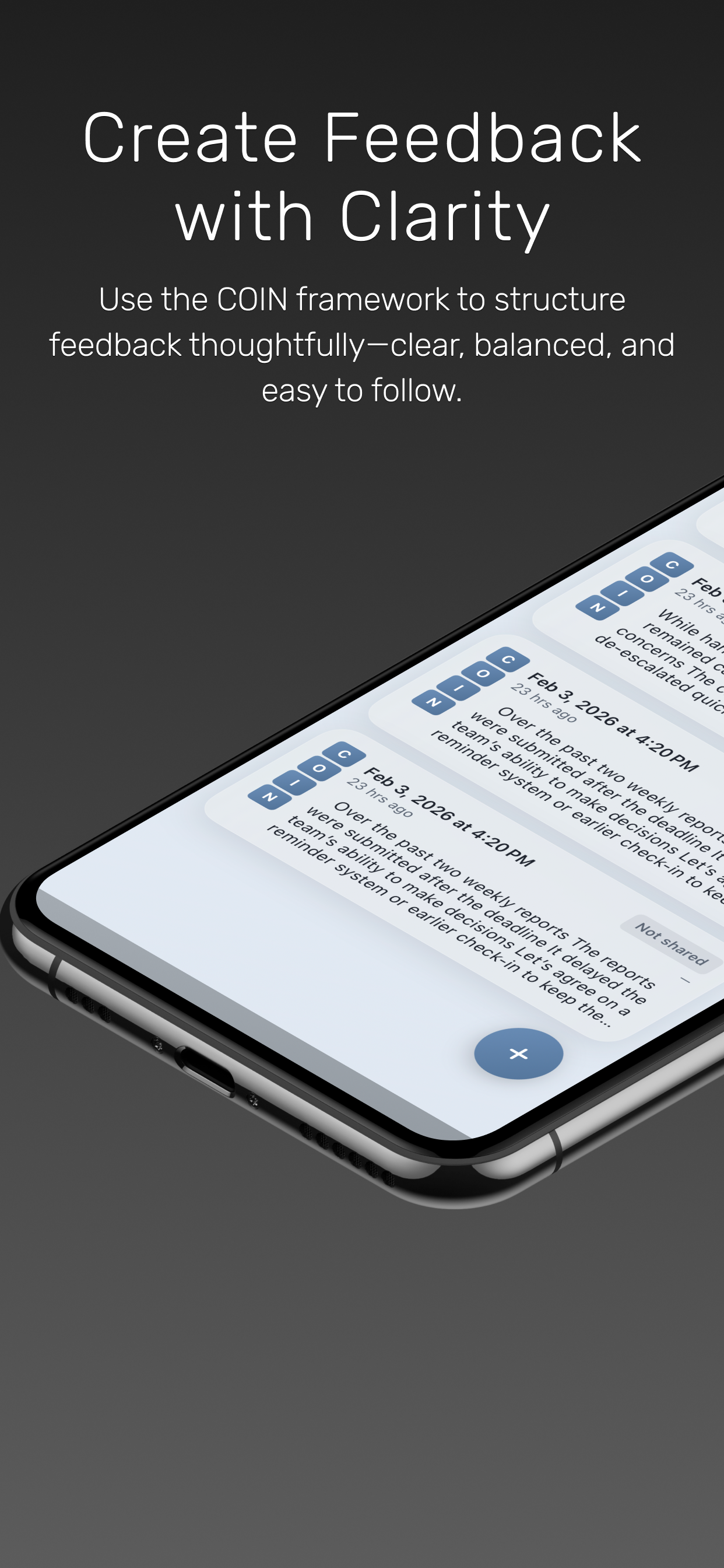 COIN Feedback screen 1